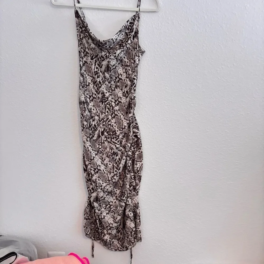 Free People Snake Print Drawstring Side Adjustable Dress Small